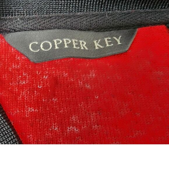 Copper Key Red Black Holiday Vest Embellished Pointsettas Womens Large - Picture 6 of 12